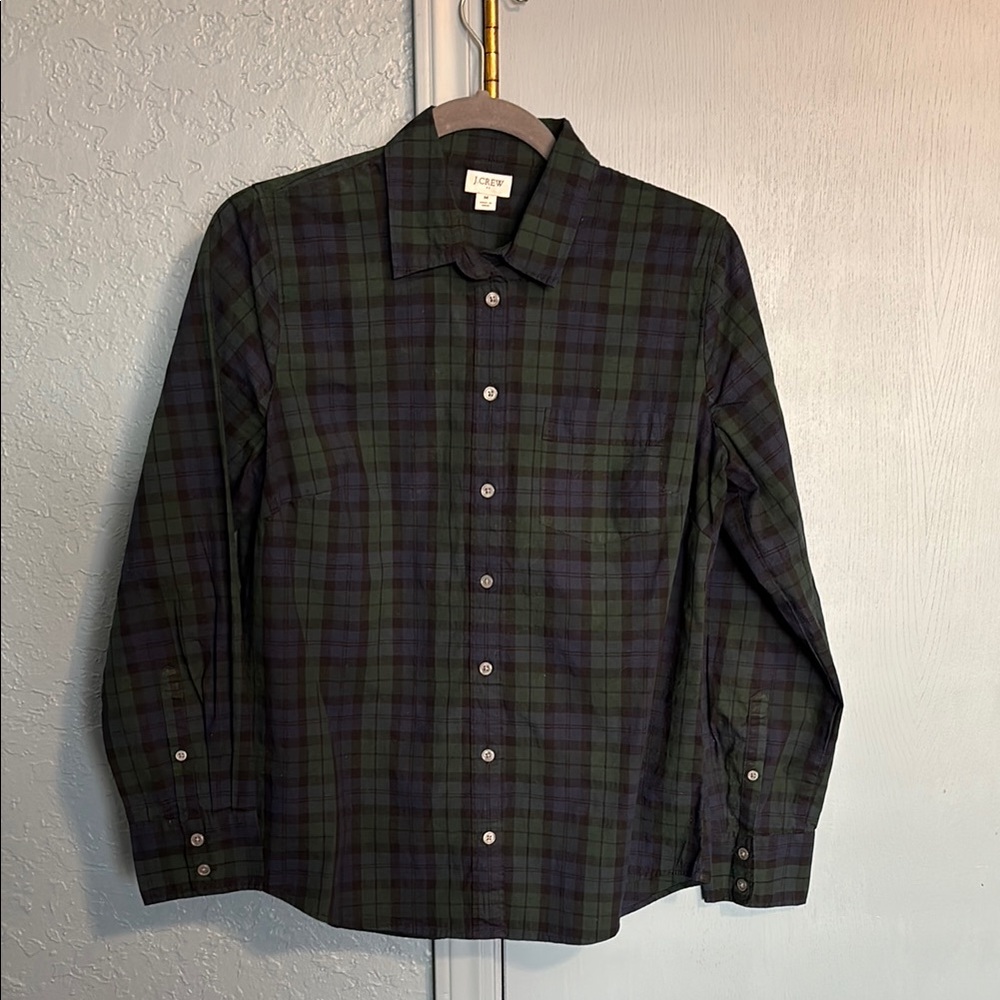 J. Crew Women’s Green Plaid Shirt
